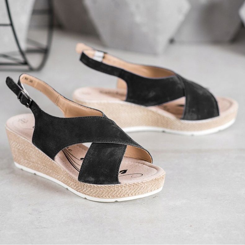 Filippo Lehké kožené sandály černá 2