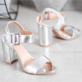 Small Swan Sandály Na Tyči S Eko Kůže šedá 1