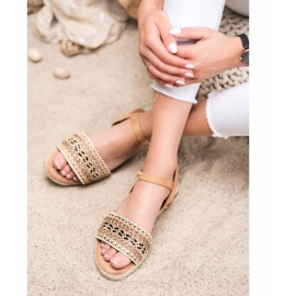 SHELOVET Lehké pletené sandály béžový 1