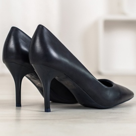 Small Swan Stylové tmavě modré vysoké podpatky modrý 1