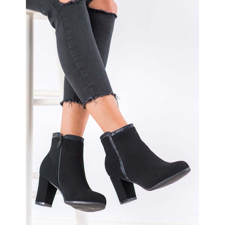 Weide Stylové kozačky černý 1