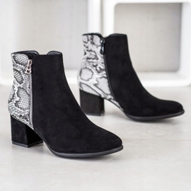 Filippo Snake Print Booties černá šedá 1