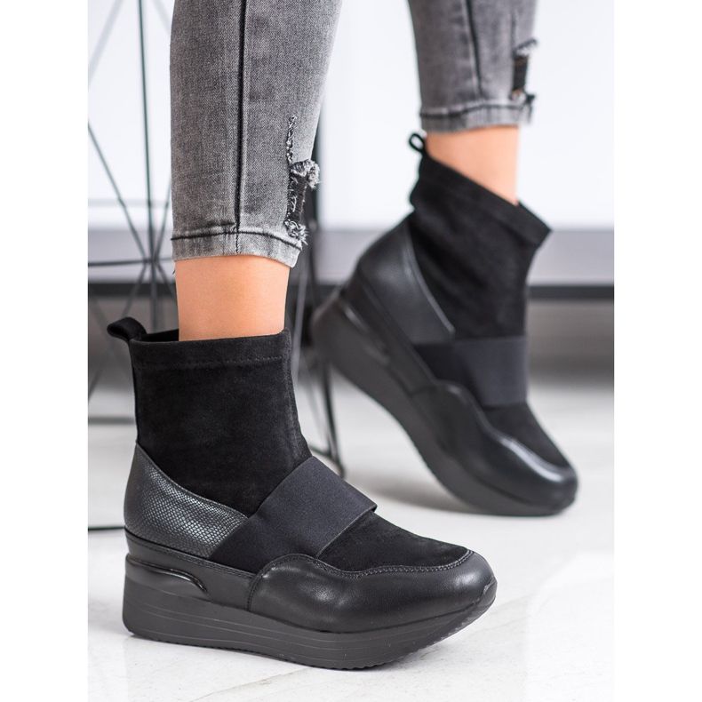 SHELOVET Módní nazouvací boty černý 2