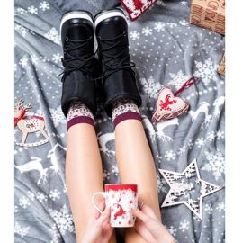 GOLL Teplé černé sněhové boty černý 1