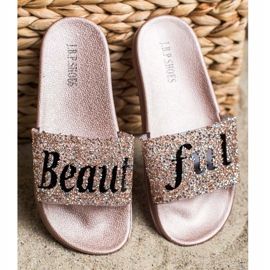 SHELOVET Krásné žabky s krystaly zlatý 2