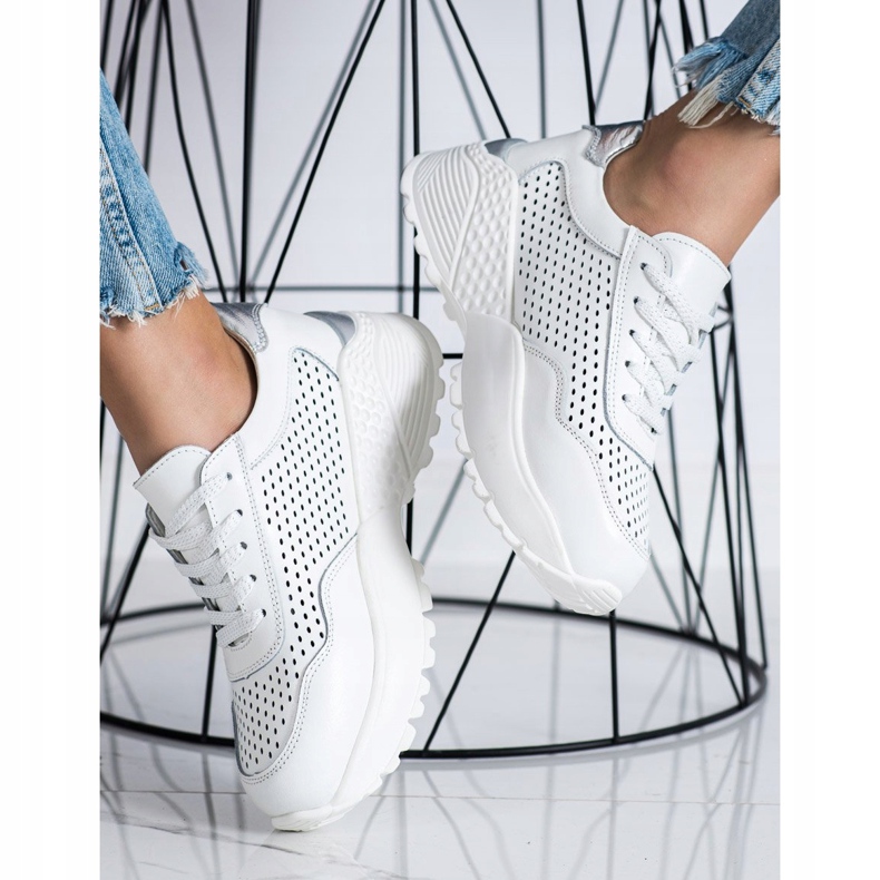 Goodin Módní kožené tenisky bílý 1