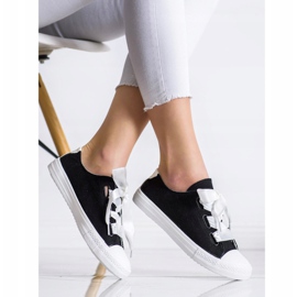 SHELOVET Stylové vázané tenisky černá 1