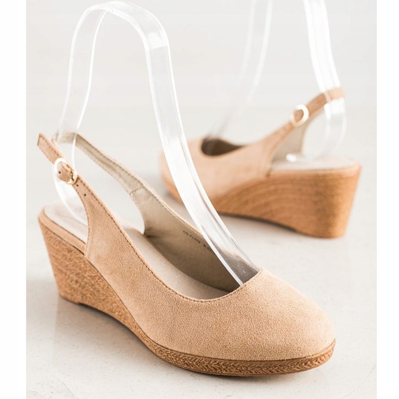 Goodin Pohodlné klínové lodičky hnědý 1