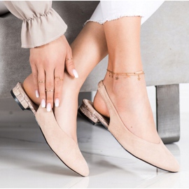 Goodin Nazouvací lodičky s odhalenou patou béžový 1