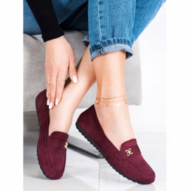 Fama Semišové espadrilky s ozdobou červené 2