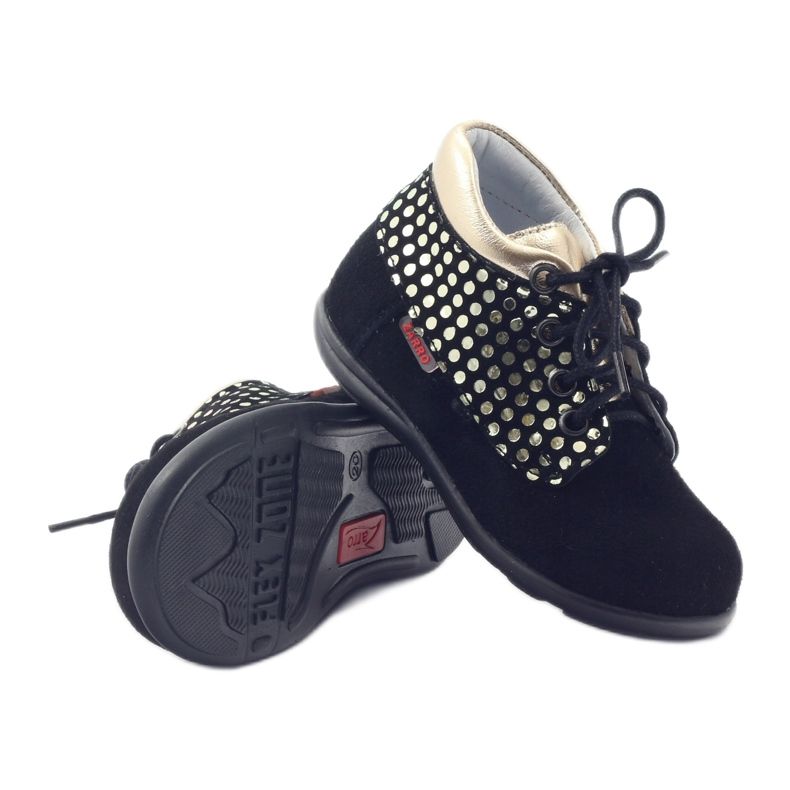 Dívčí kozačky Zarro 82/4 černé zlato černá zlatý 3