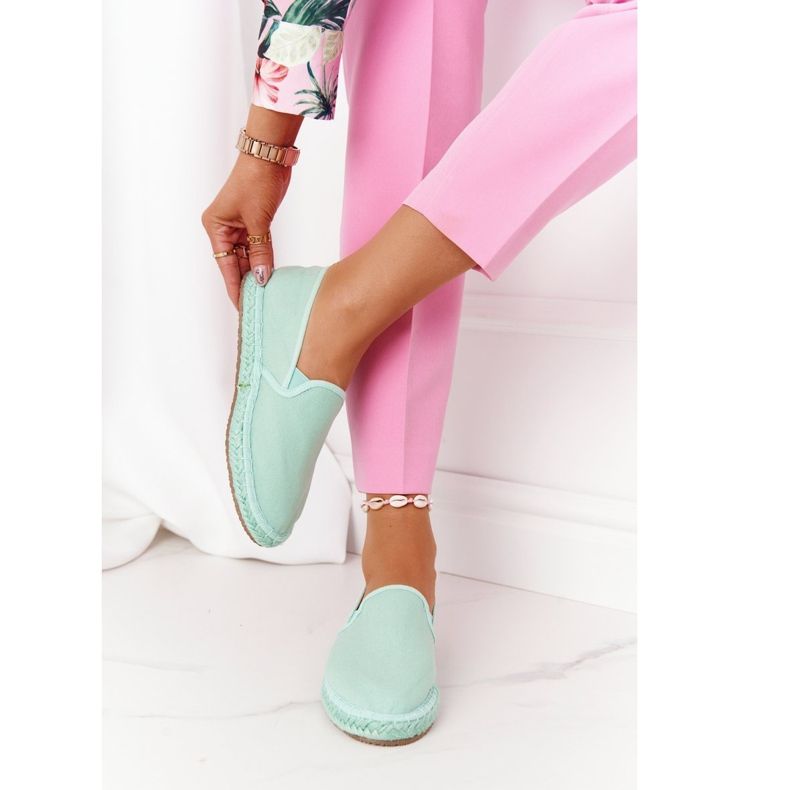 Zelené espadrilky na pletené podrážce Big Star DD274A141 zelený 2