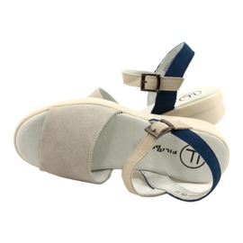 Pohodlné dámské kožené sandály Filippo DS2021/21 šedé šedá 3