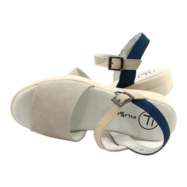 Pohodlné dámské kožené sandály Filippo DS2021/21 šedé šedá 3