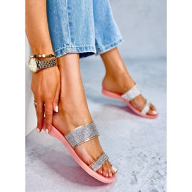 Růžové silikonové pantofle BG51 růžový stříbrný 1 Růžové silikonové pantofle BG51 růžový stříbrný 1