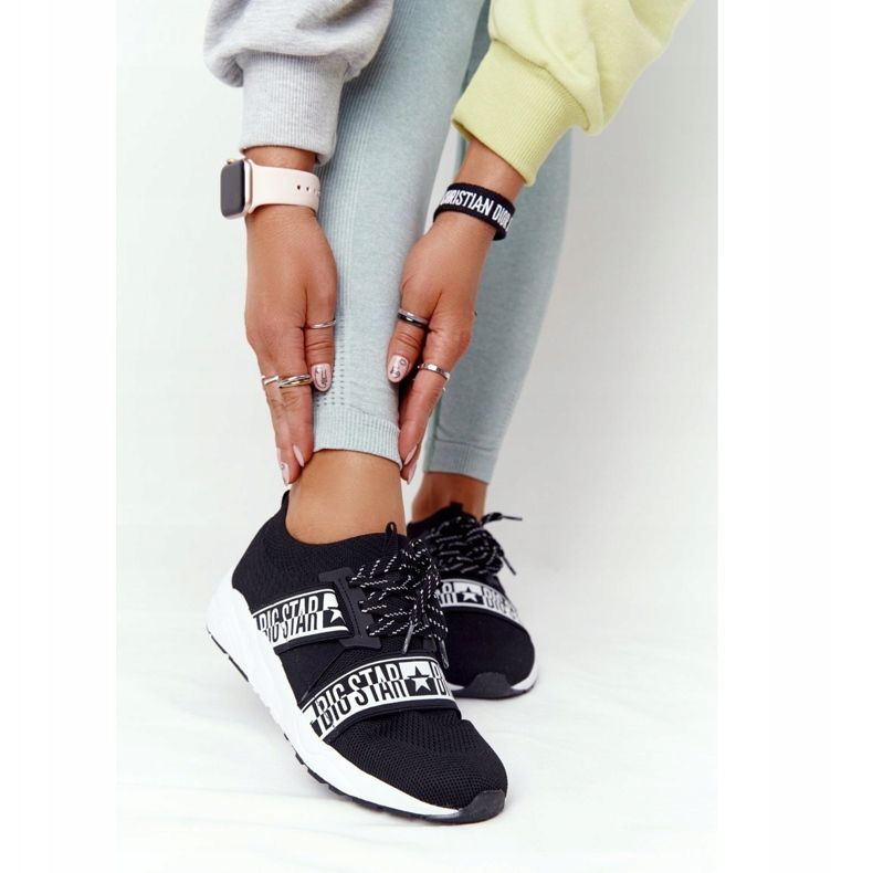 Dámská sportovní obuv Memory Foam Big Star HH274359 Černá bílý 2