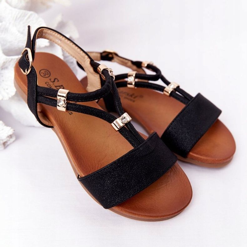 S.Barski Dětské sandály S. Bararski Comfort Black černý 1