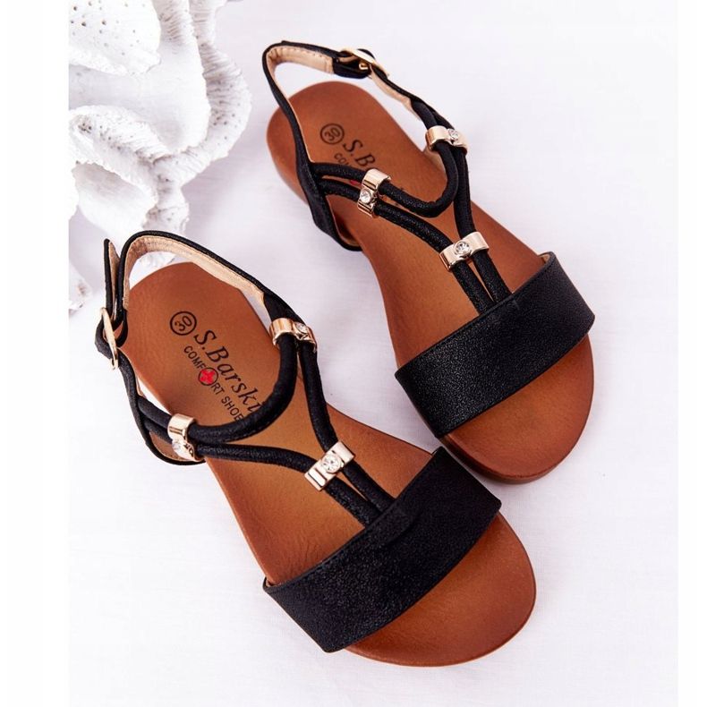 S.Barski Dětské sandály S. Bararski Comfort Black černý 2