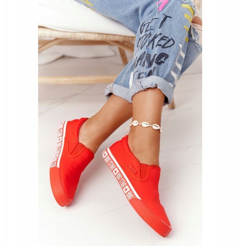 Dámské tenisky Nazouvací Big Star HH274010 červená červené 2