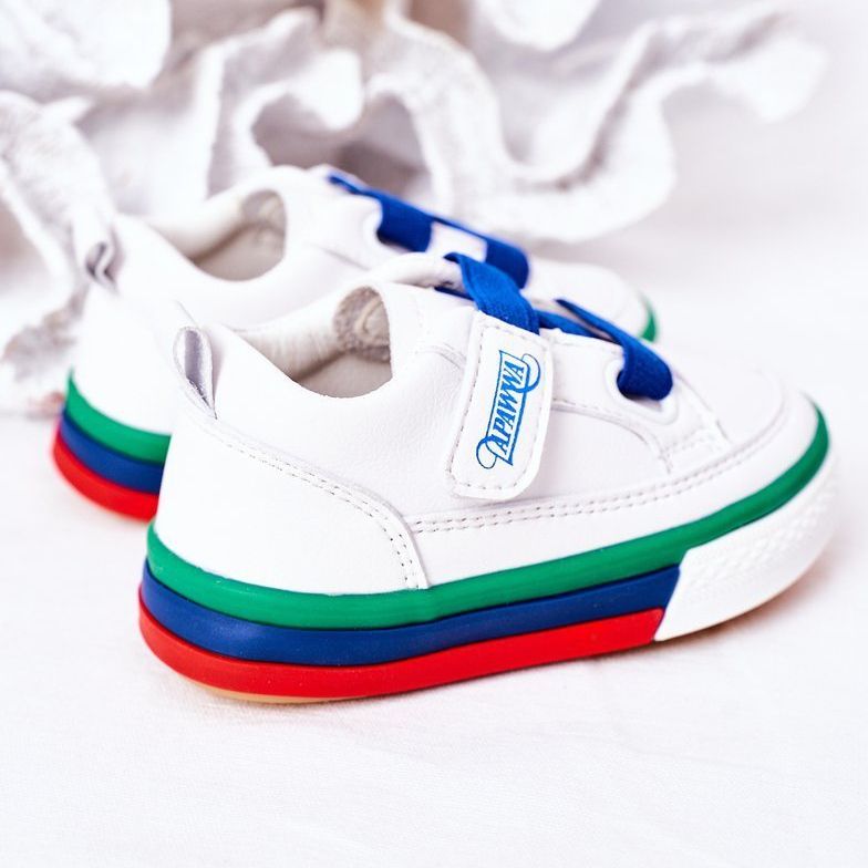 Apawwa Dětské tenisky s žebrovaným bílým a tmavě modrým Baxterem námořnická modrá 1