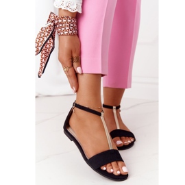 S.Barski Elegantní semišové sandály S. Bararski 541-7 Black černá 1