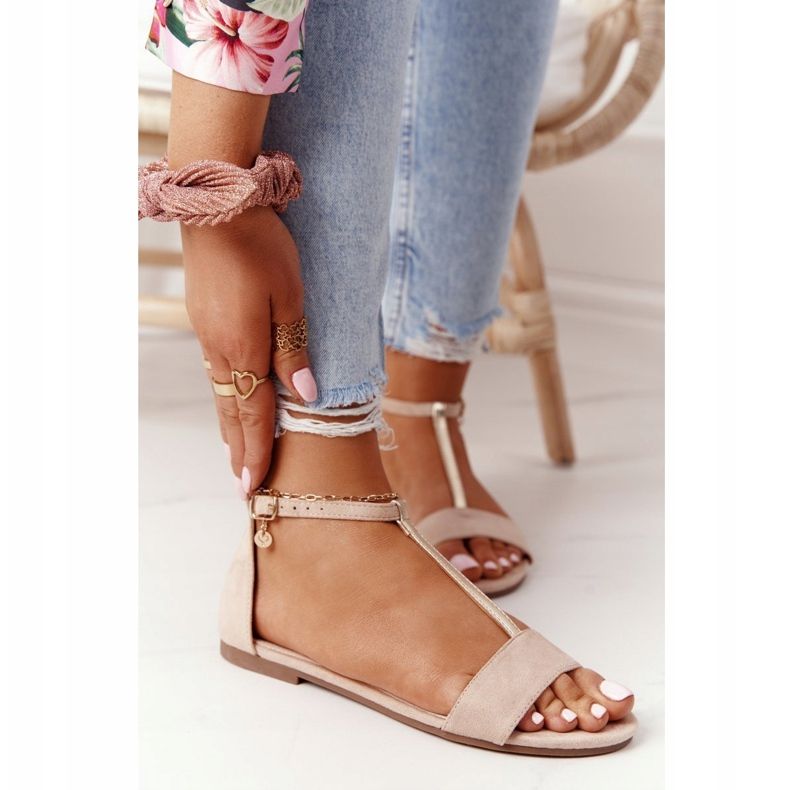 S.Barski Elegantní semišové sandály S. Bararski 541-7 Beige béžový 2