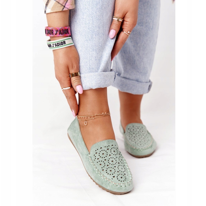 Dámské zelené semišové mokasíny Molly zelená 1