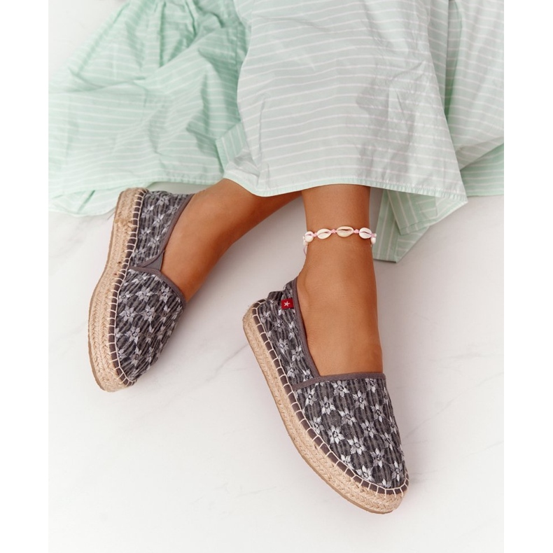 Espadrilky na pletené platformě Big Star AA274680 šedá 1
