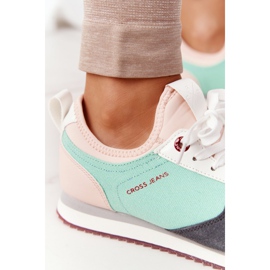 Cross Jeans Sportovní obuv Džíny s paměťovou pěnou HH2R4049C zeleno-růžová růžový zelená 2 Cross Jeans Sportovní obuv Džíny s paměťovou pěnou HH2R4049C zeleno-růžová růžový zelená 2