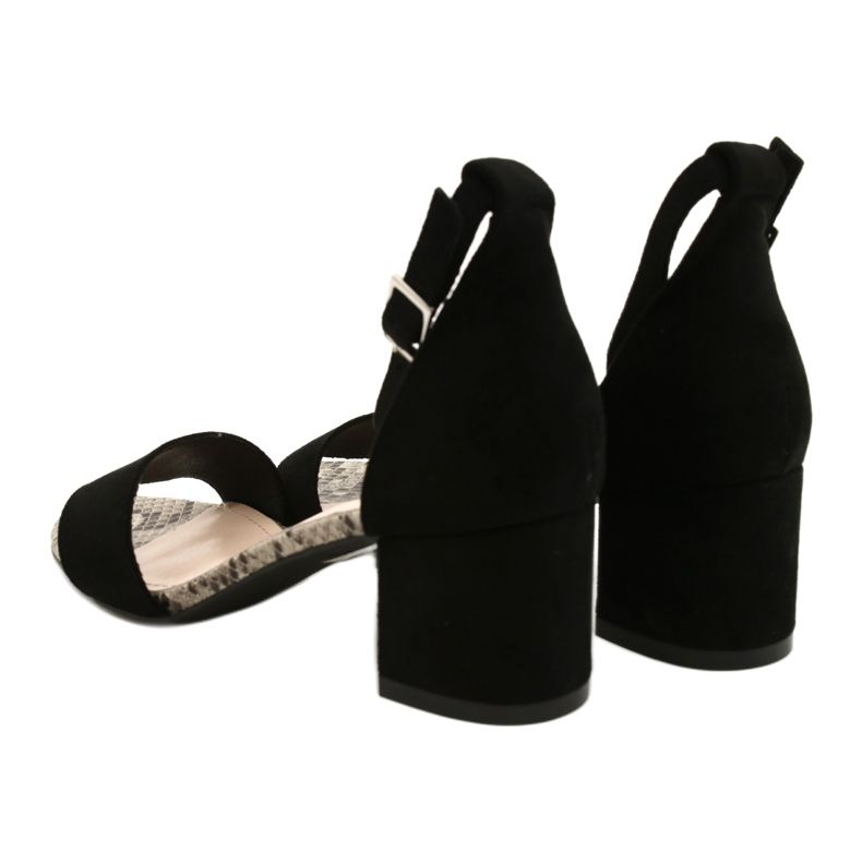 Sandály na nízkém sloupku Sergio Leone SK839 béžový hnědý černá 5