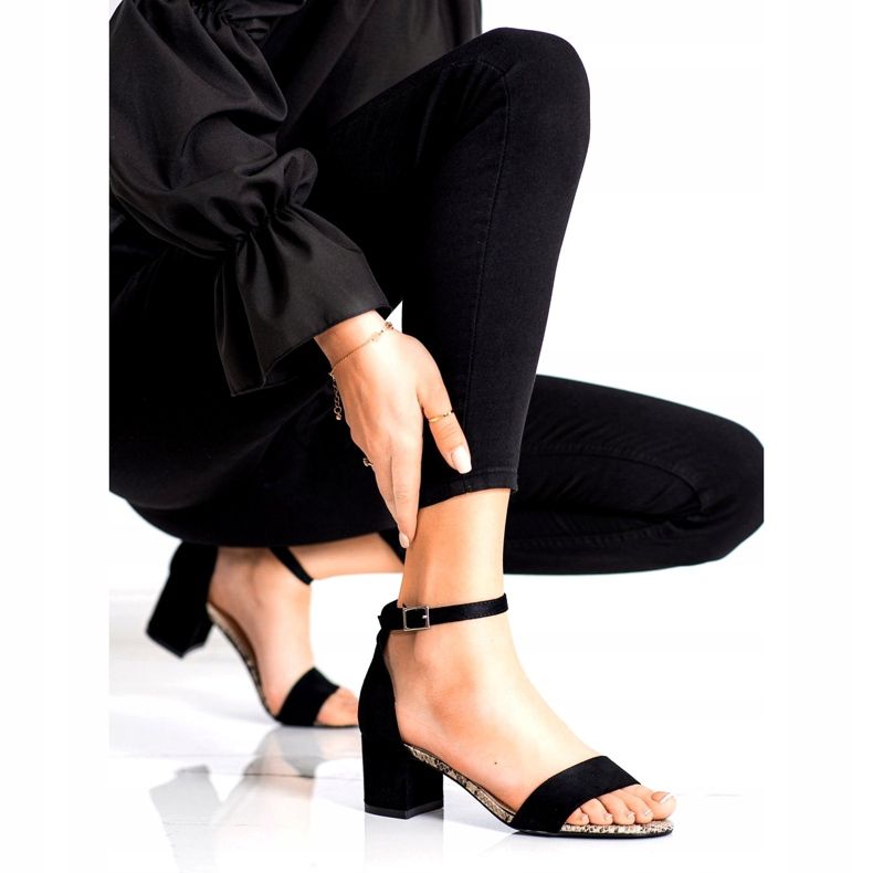 Sandály na nízkém sloupku Sergio Leone SK839 béžový hnědý černá 1