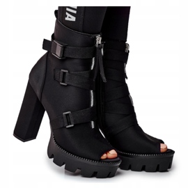 PS1 Dámské kotníkové boty s otevřenou špičkou, černé Gladios černá 3