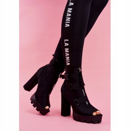 PS1 Dámské kotníkové boty s otevřenou špičkou, černé Gladios černá 2