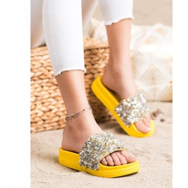 Seastar Módní křišťálové pantofle stříbro 2