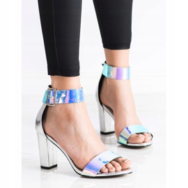 Goodin Sandály Na Tyči S Efektem Holo stříbrný 1