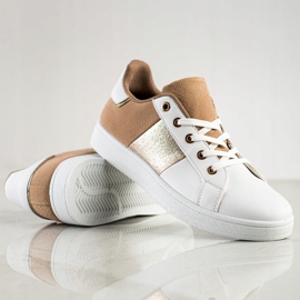 SHELOVET Módní šněrované tenisky bílý hnědý vícebarevný 1