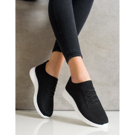 SHELOVET Pohodlná prolamovaná sportovní obuv černá 2