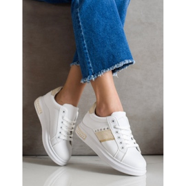 SHELOVET Ležérní tenisky bílý zlatý 2