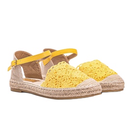 Žluté espadrilky s dětskou krajkou žluť 1
