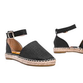 Černé espadrilky s motivem hadí kůže černý 1