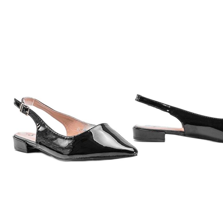 Černé patentované ploché balerínky Tia černá 1 Černé patentované ploché balerínky Tia černá 1