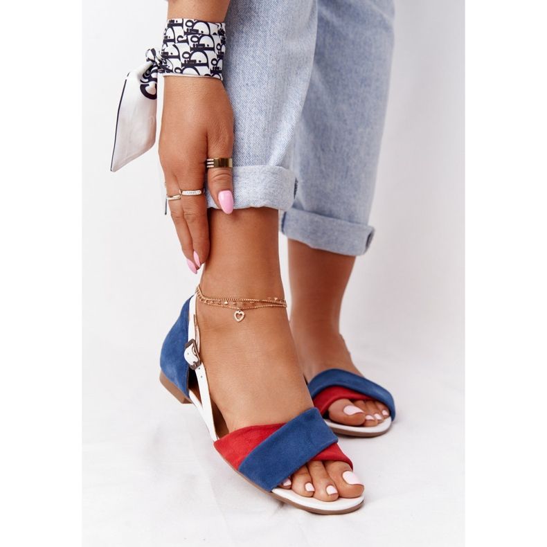 Kožené sandály Maciejka 04614-17 Navy Blue-Red červené 2