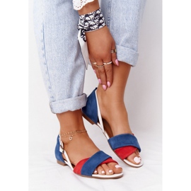 Kožené sandály Maciejka 04614-17 Navy Blue-Red červené 1