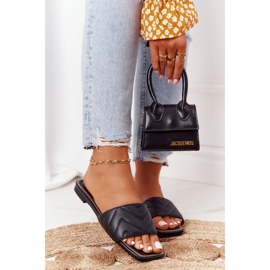 Kožené pantofle s prošíváním S.Barski 331-42 Black černá 1