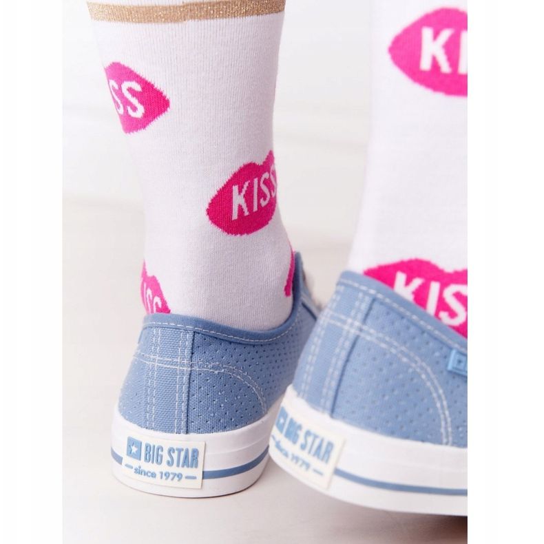 Prolamované dámské tenisky Big Star FF274037 Blue modrý 1