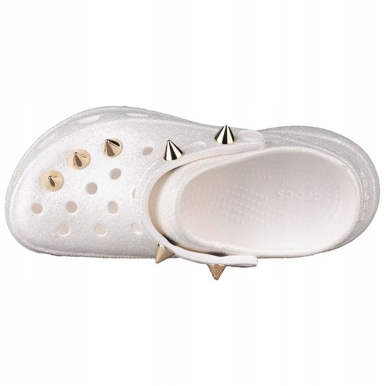Crocs Classic Bae Glitter Stud Clog W 206783-100 bílý zlatý 2
