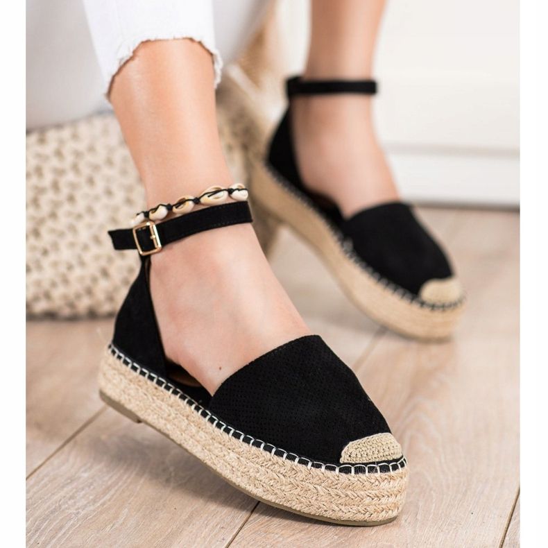 SHELOVET Espadrilky se sponou černá 2 SHELOVET Espadrilky se sponou černá 2