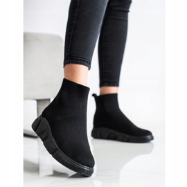 SHELOVET Černé nazouvací tenisky černá 1