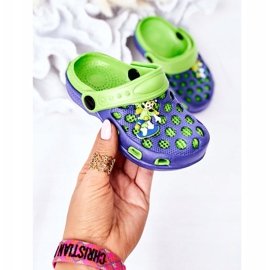 Dětské pěnové pantofle Crocs Navy Blue-Green Jupiter námořnická modř zelený 2