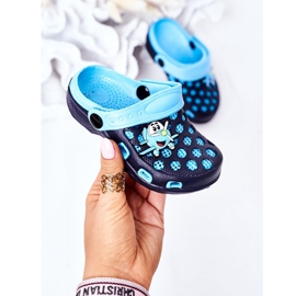 Dětské pěnové pantofle Crocs Navy Blue Jupiter námořnická modř modrý 2